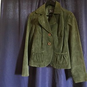 Wear Else? Green Suede Leather Jacket